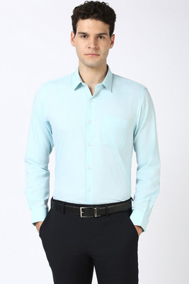 PETER ENGLAND Men Self Design Formal Blue Shirt