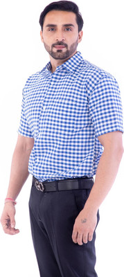 DESHBANDHU DBK Men Checkered Casual Blue Shirt