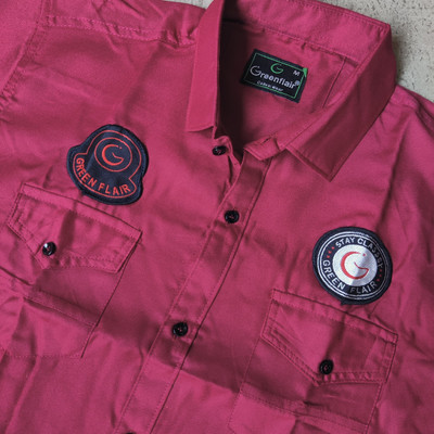 GreenFlair Men Striped Casual Maroon Shirt