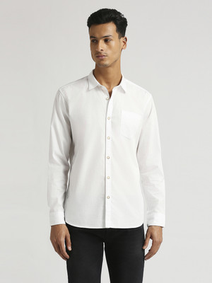 Pepe Jeans Men Solid Casual White Shirt