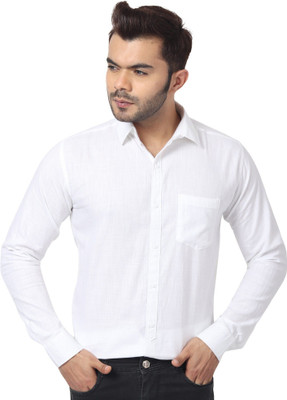 JIGGSTER STORE Men Solid Casual White Shirt