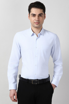 PETER ENGLAND Men Striped Formal Blue Shirt