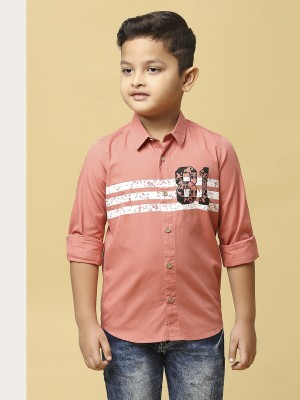 KILLER Boys Striped Casual Pink Shirt