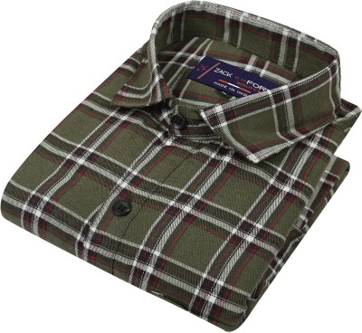 Liza Martin Men Checkered Casual Green Shirt