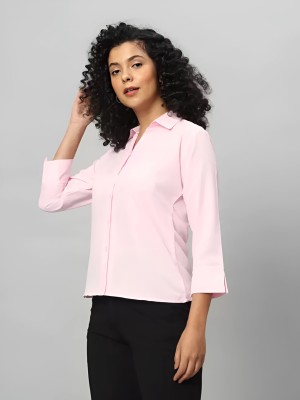 METRONAUT Women Solid Casual Pink Shirt