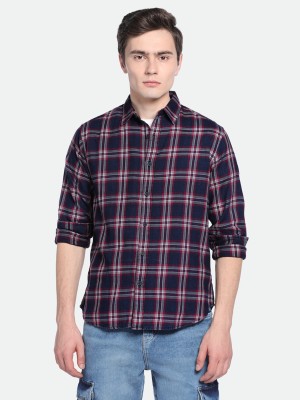 Dennis Lingo Men Checkered Casual Red Shirt