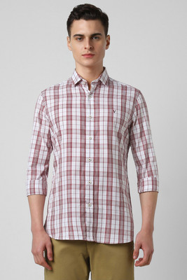 VAN HEUSEN Men Checkered Casual White Shirt