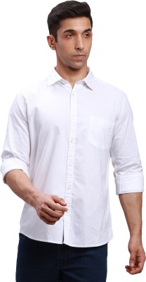 PARX Men Solid Casual White Shirt