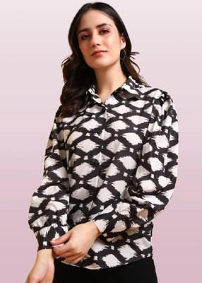 KRYSTYNE Women Printed Casual Black Shirt