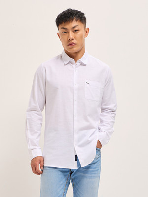 THE BEAR HOUSE Men Solid Casual White Shirt