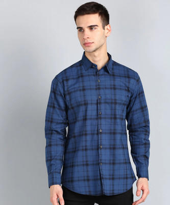 Tanip Men Checkered Casual Blue Shirt