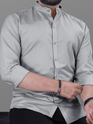 EyeBogler Men Solid Casual Grey Shirt