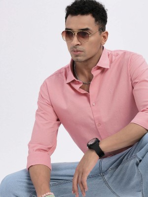 Showoff Men Solid Casual Pink Shirt