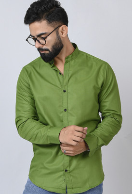 METRONAUT Men Solid Casual Green Shirt