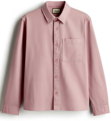 ONMAS Men Solid Casual Pink Shirt