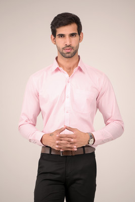 scaler clothing Men Solid Formal Pink Shirt