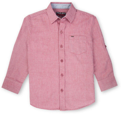 GINI & JONY Baby Boys Solid Casual Pink Shirt