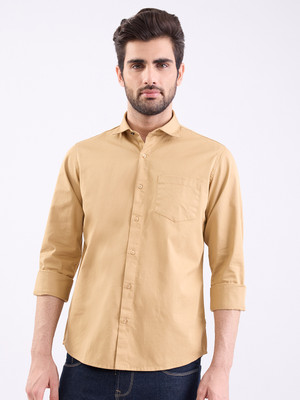 Spykar Men Solid Casual Brown Shirt