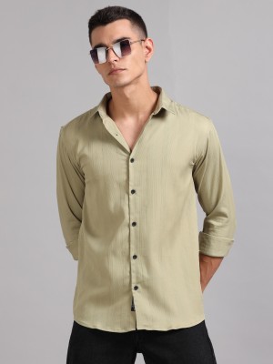 Paul Street Men Self Design Casual Green Shirt