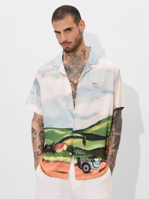 The Souled Store Men Graphic Print Casual Multicolor Shirt