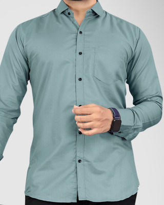 NIVICK Men Solid Casual Green Shirt