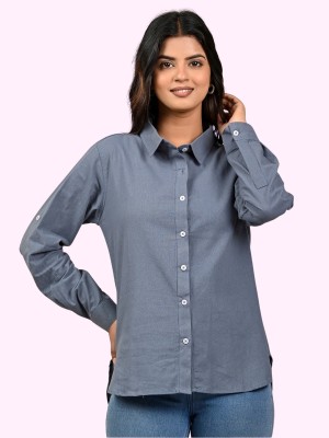 SAAV Women Solid Casual Grey Shirt