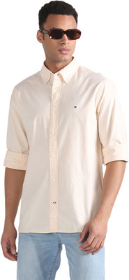 TOMMY HILFIGER Men Solid Casual Yellow Shirt