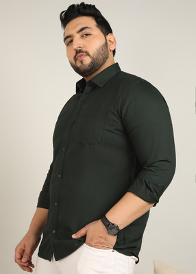 METRONAUT PLUS Men Solid Casual Dark Green Shirt
