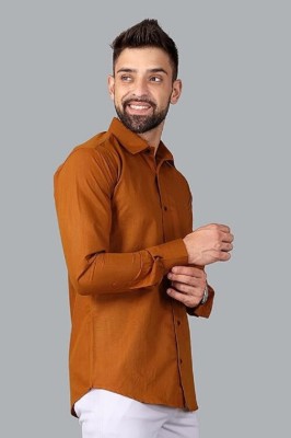 GuptaTraders Men Solid Casual Brown Shirt