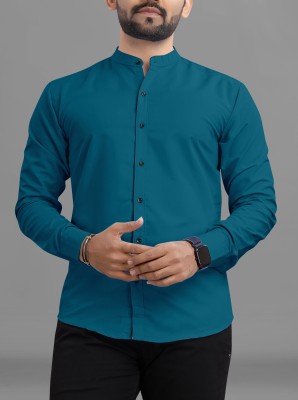 ravendra creation Men Solid Casual Blue Shirt