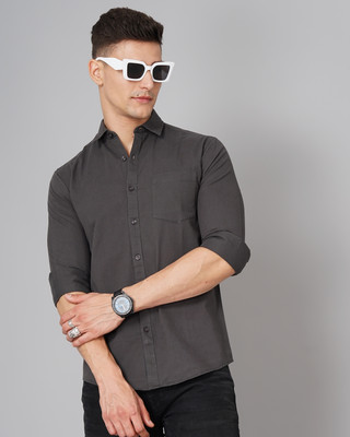 Paul Street Men Solid Casual Grey Shirt