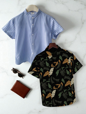 KHODAL TRENDZ Boys Printed, Striped Casual Multicolor Shirt