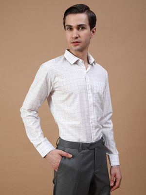 V-MART Men Checkered Formal Green Shirt