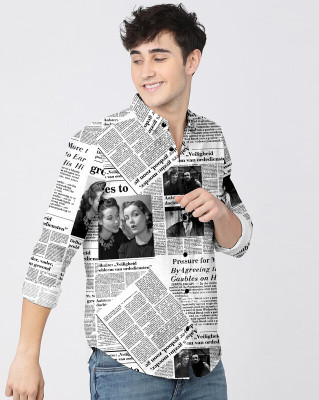 CHEAPSHIRTS Men Printed Casual Black, White Shirt