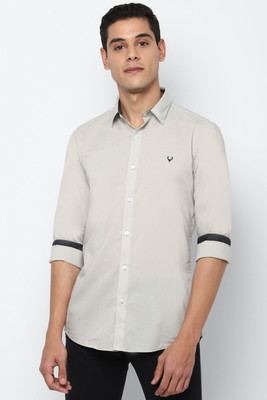 Allen Solly Men Solid Casual Grey Shirt