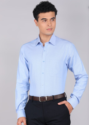 Raymond Men Self Design Formal Blue Shirt