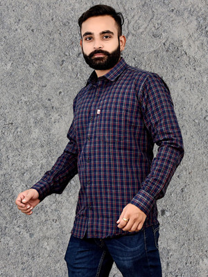 VK WINTER WEAR Men Striped Casual Grey Shirt