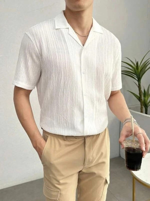 SATADHAR ENTERPRISES Men Solid Casual White Shirt