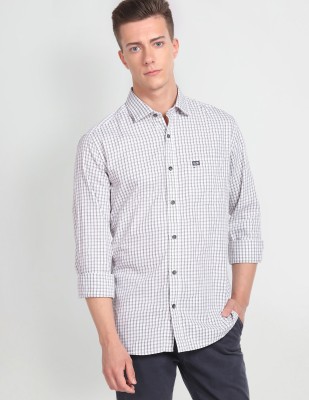 Arrow Sport Men Checkered Casual White, Black, Grey Shirt