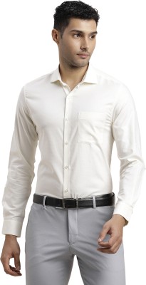 TURTLE Men Self Design Formal Cream Shirt