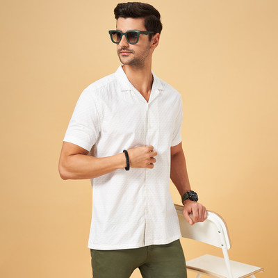 Byford by Pantaloons Men Self Design Casual White Shirt