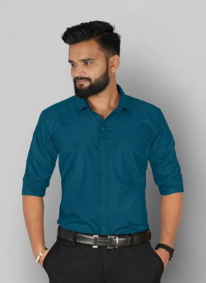 Beee simple Men Solid Formal White Shirt