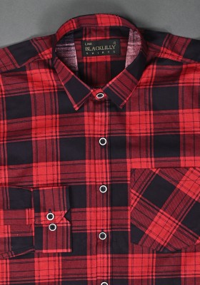 BlackLilly Men Checkered Casual Red, Black Shirt