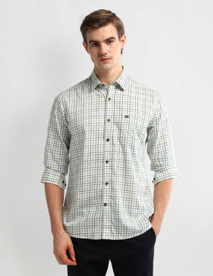 Arrow Sport Men Self Design Casual White Shirt