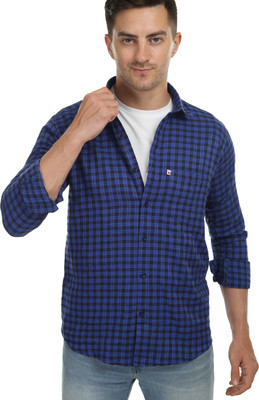 Shreyash Textiles Fab Men Solid Casual Blue Shirt