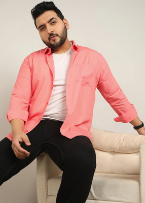 METRONAUT PLUS Men Solid Casual Pink Shirt