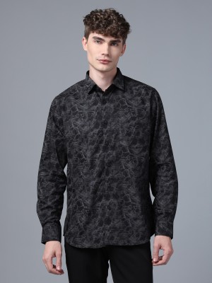 Don Vino Men Printed Party Black Shirt