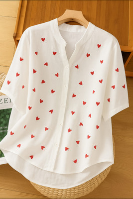 HAADIVASTRA Women Embroidered Casual White Shirt