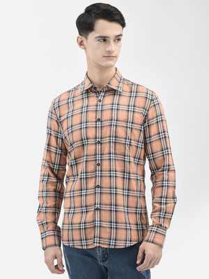 CRIMSOUNE CLUB Men Checkered Casual Pink Shirt
