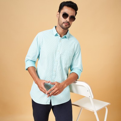 Byford by Pantaloons Men Printed Casual White, Light Blue Shirt